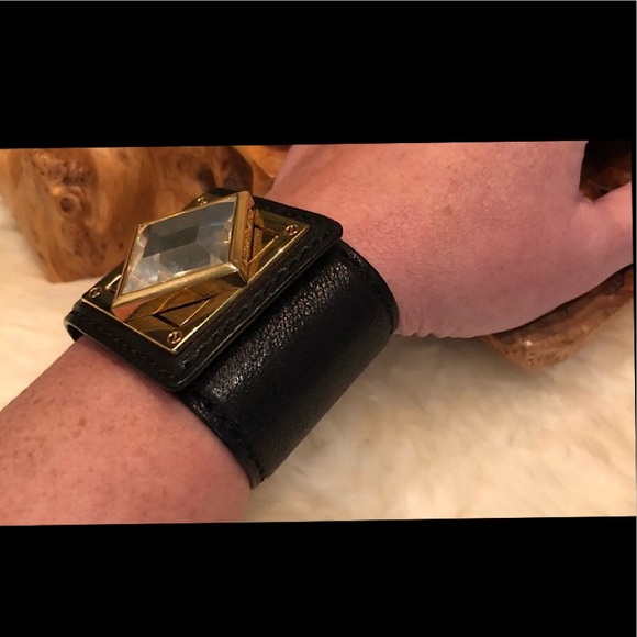 Michael Kors Leather Cuff Bracelet with Stone - Picture 6 of 8
